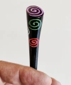 Renkli Spiral Desenli Kokonat Saç Topuz Çubuğu