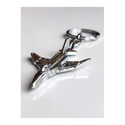 Gümüş Renkli Metal Uçak Anahtarlık