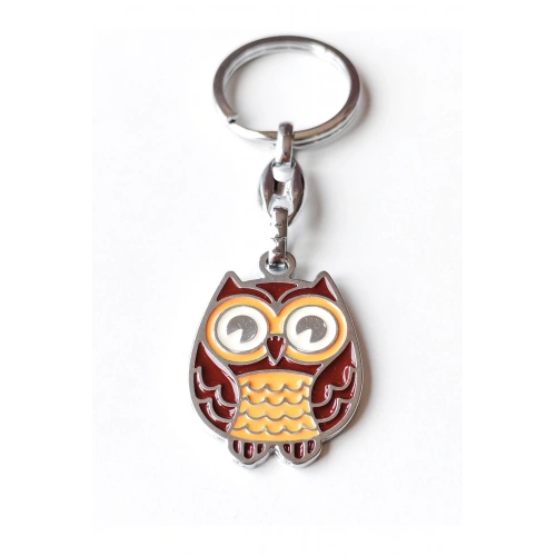 Kahverengi Baykuş Metalik Anahtarlık