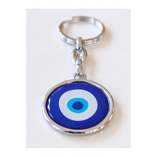 Mavi Nazar Boncuğu Metal Anahtarlık