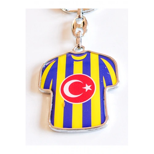 Sarı Lacivert Takım Formalı Metal Anahtarlık