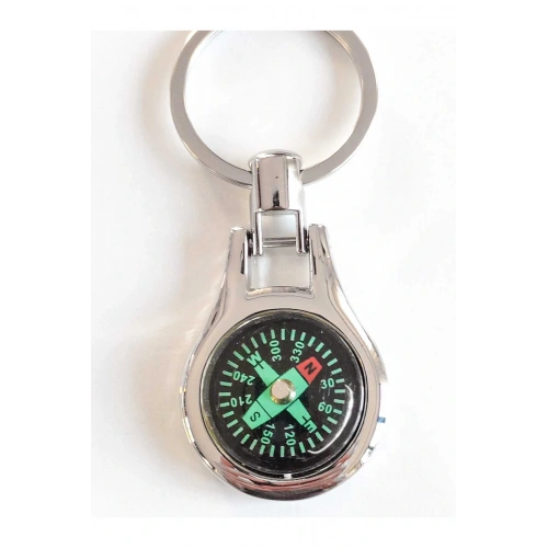 Yeşil Pusulalı Metal Anahtarlık