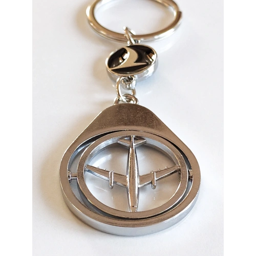 Hareketli Uçak Figürlü Metal Anahtarlık