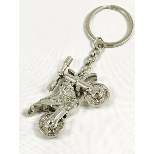 Gümüş Renk Oynar Gidonlu Motorsiklet Metal Anahtarlık