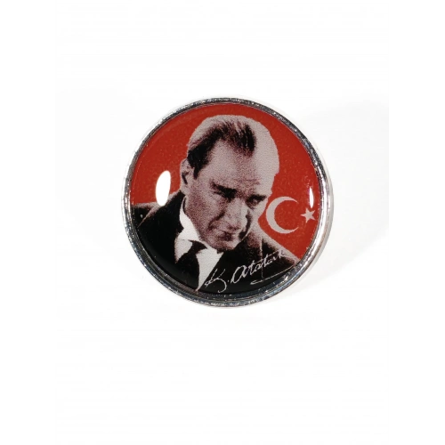 Atatürk portreli Metal Rozet