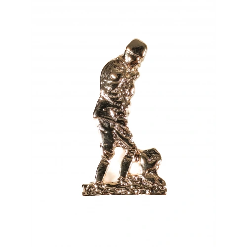 Kabartmalı Atatürk Silüetli  Metal Rozet