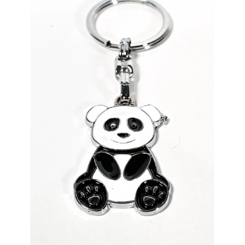 Panda Siyah ve Beyaz Metal Anahtarlık