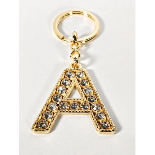 Taşlı A Harfi Gold Metal Anahtarlık – Kişisel Stil, Zarif Işıltı