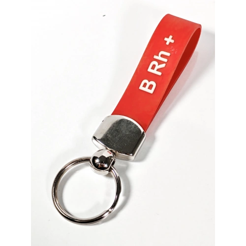 B Rh(+) Pozitif Kan Grubu Silikon Anahtarlık – Acil Durumlar İçin Hayati Bilgi