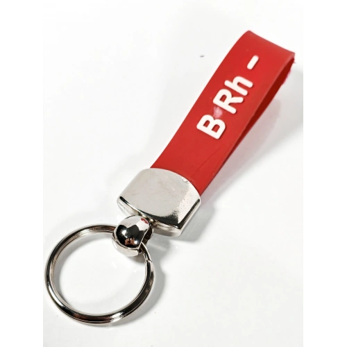 B Rh(-) Negatif Kan Grubu Silikon Anahtarlık – Acil Durumlar İçin Hayati Bilgi