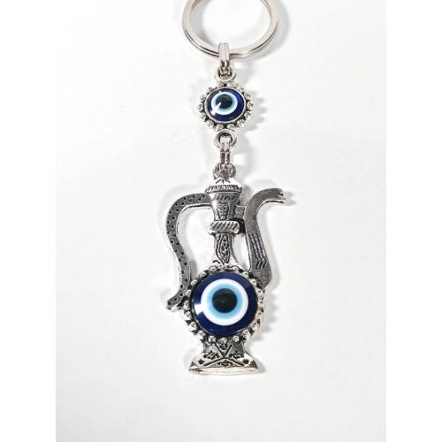 Nazar Boncuklu İbrik Figürlü Anahtarlık – Bereket, Koruma ve Geleneksel Sembol