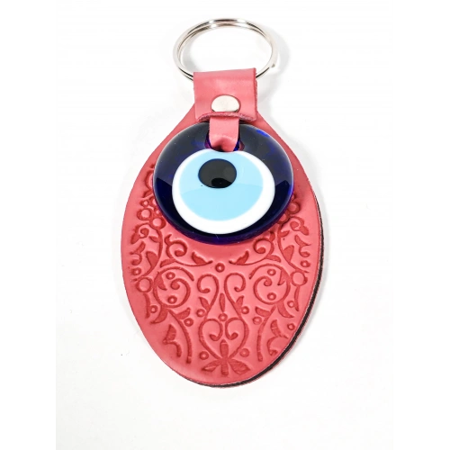 Oval Desenli Nazar Boncuklu Anahtarlık – Koruma, Şıklık ve Geleneksel Zarafet