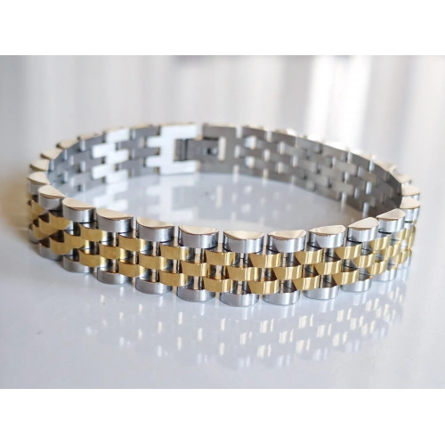 Çelik Roleks Kordon Sarı Erkek Bileklik