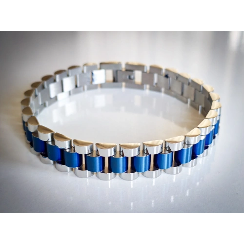 Çelik Roleks Kordon Mavi Erkek Bileklik