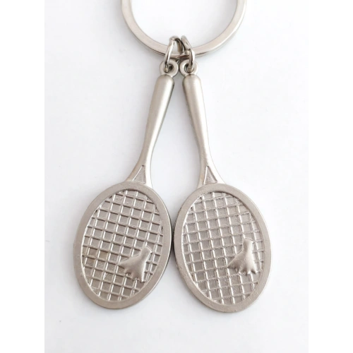 İki Adet Raketli Metal Anahtarlık