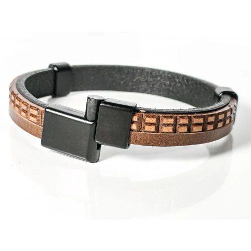 Karizmatik Koyu Kahverengi Erkek Deri Bileklik