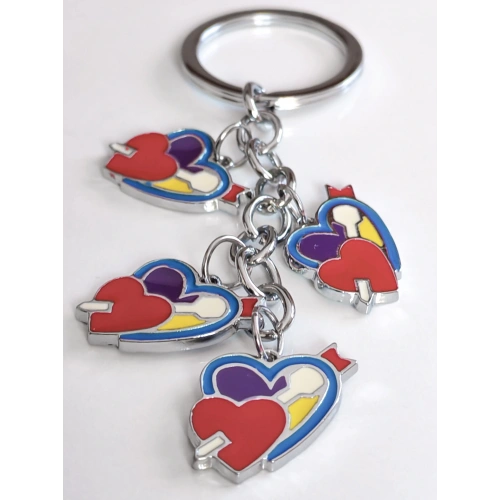 Kalp İçinde Kalp Metal Anahtarlık