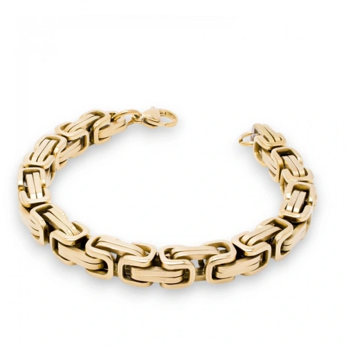 Moncuk Design 8Mm Sarı Kral Çelik Zincir Bileklik 3351CZB1D32