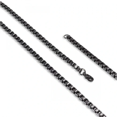 Moncuk Design Kare Arnavut Çelik Kolye 4Mm 3351CEK053