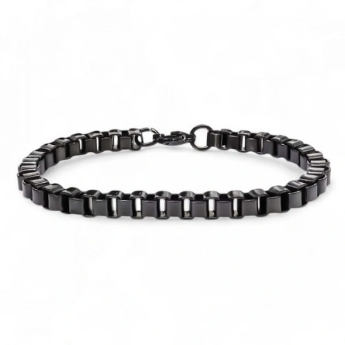 Moncuk Design Köşeli Arnavut Zincir Çelik Zincir Bileklik 3351CZB1D25