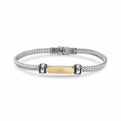 Moncuk Design Maltese Cross Çelik Hasır Örgülü Ayarlanabilir Bileklik 33511G5D1M