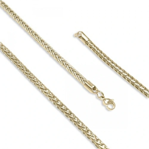 Moncuk Design Oval Kral Bakla Örgülü Çelik Kolye 4Mm 3351CEK022