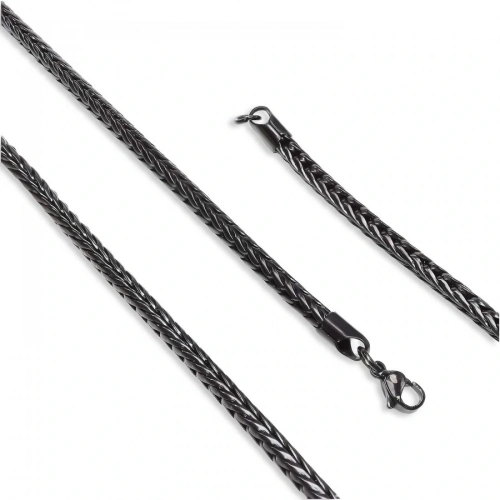 Moncuk Design Oval Kral Bakla Örgülü Çelik Kolye 4Mm 3351CEK024