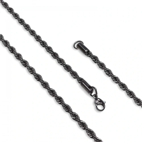 Moncuk Design Sarmal Halat Çelik Kolye 4Mm 3351CEK056