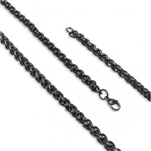 Moncuk Design Siyah Renk Çelik Kolye 6Mm 3351CEK019