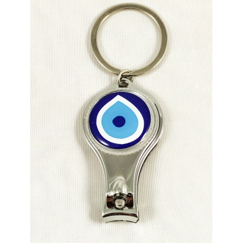 Nazar Boncuk Desenli Tırnak Makaslı Anahtarlık