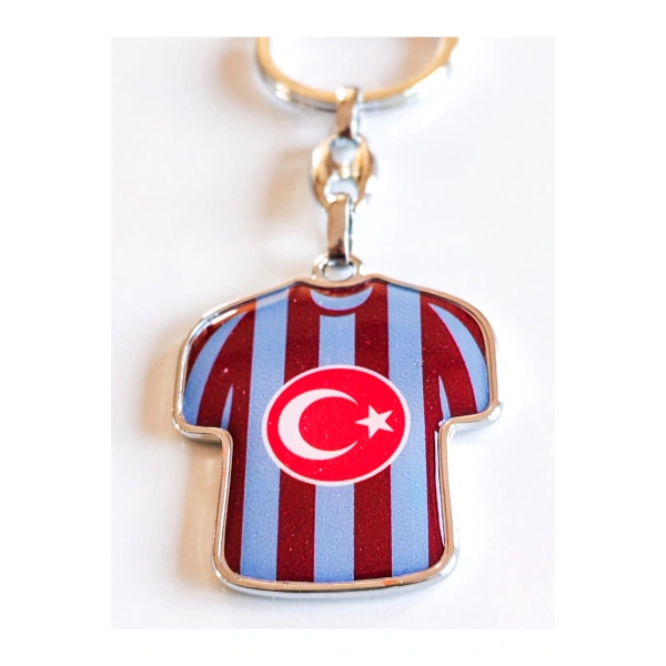 Bordo Mavi Takım Formalı Metal Anahtarlık