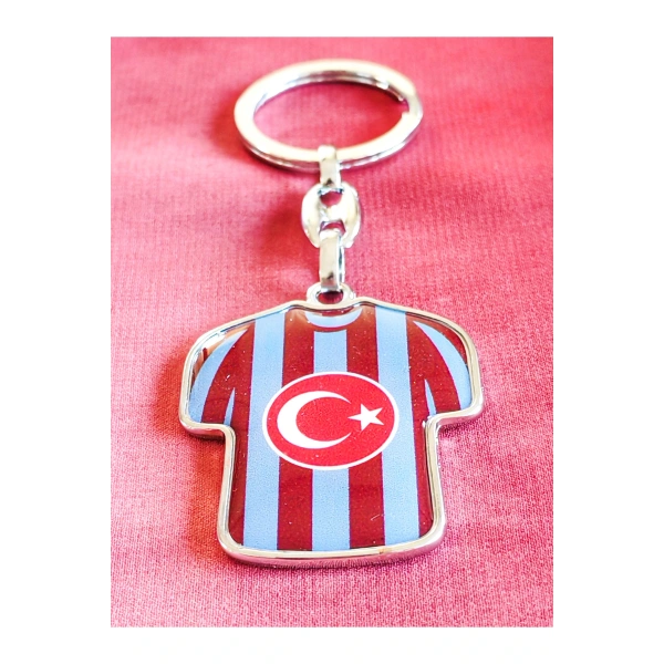 Bordo Mavi Takım Formalı Metal Anahtarlık