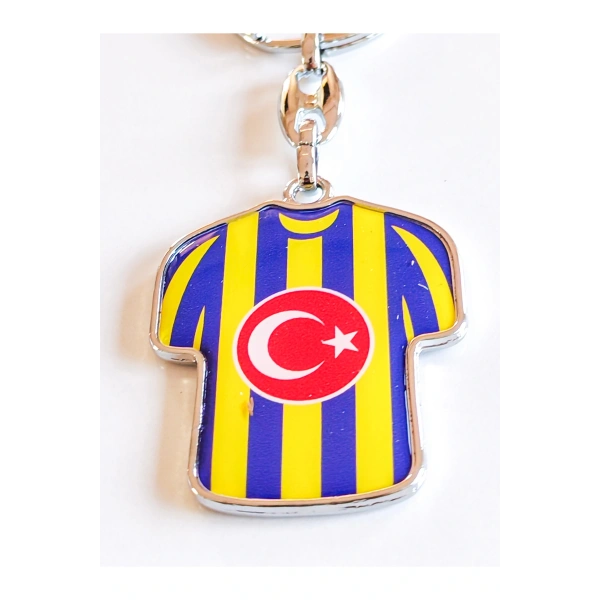 Sarı Lacivert Takım Formalı Metal Anahtarlık