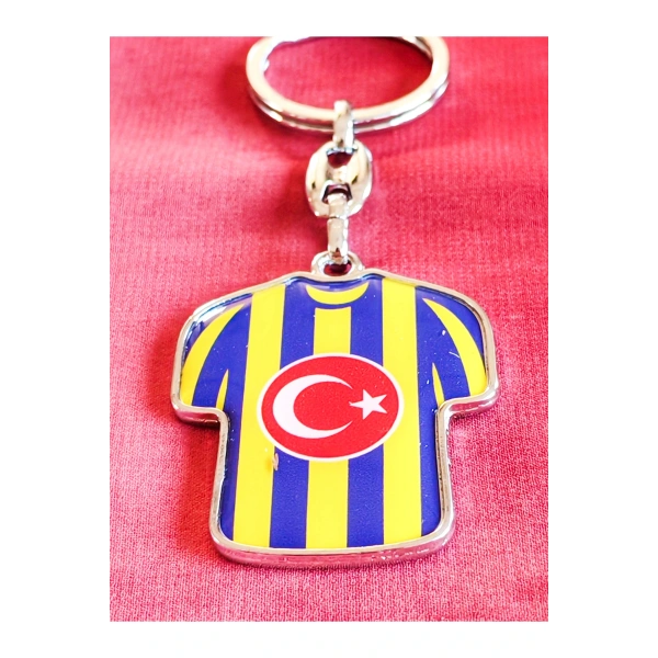 Sarı Lacivert Takım Formalı Metal Anahtarlık