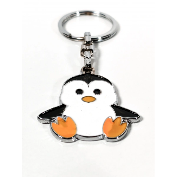 Penguen Figürlü Metal Anahtarlık – Sevimli Tasarım, Günlük Kullanıma Uygun Dayanıklı Aksesuar