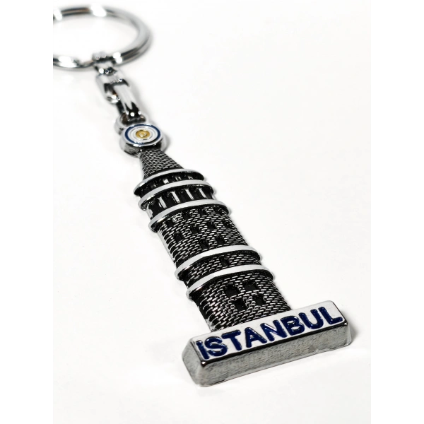 Galata Kulesi Figürlü İstanbul Temalı Metal Anahtarlık – Şehrin Simgesini Yansıtan Zarif Tasarım