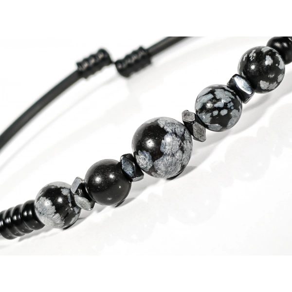Obsidyen Taşlı Yaylı Bileklik – Koruma, Denge ve Güçlü Bir Stil