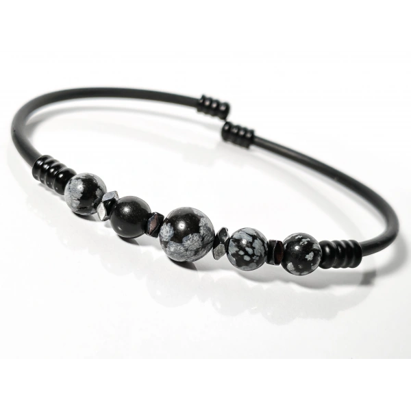 Obsidyen Taşlı Yaylı Bileklik – Koruma, Denge ve Güçlü Bir Stil