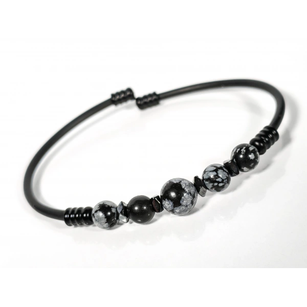 Obsidyen Taşlı Yaylı Bileklik – Koruma, Denge ve Güçlü Bir Stil