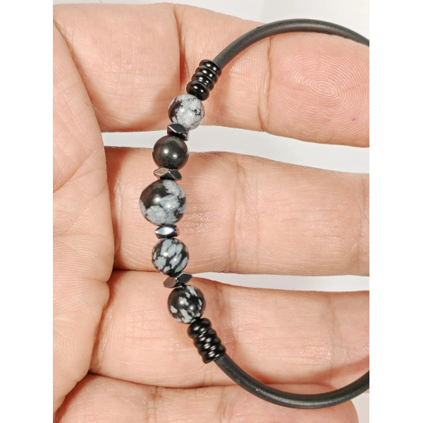 Obsidyen Taşlı Yaylı Bileklik – Koruma, Denge ve Güçlü Bir Stil