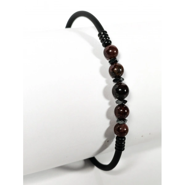 Garnet (Lal) Taşlı Yaylı Bileklik – Güç, Denge ve Yaşam Enerjisi