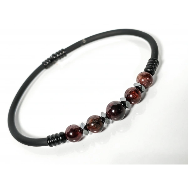 Garnet (Lal) Taşlı Yaylı Bileklik – Güç, Denge ve Yaşam Enerjisi