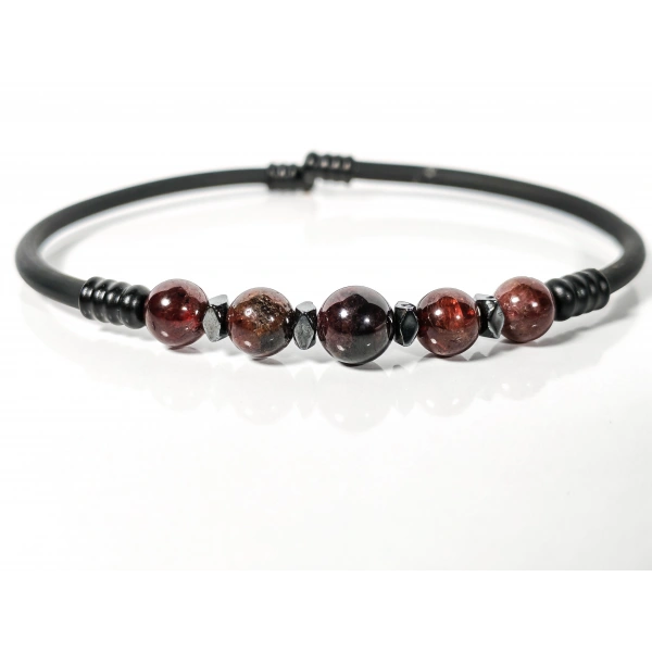 Garnet (Lal) Taşlı Yaylı Bileklik – Güç, Denge ve Yaşam Enerjisi