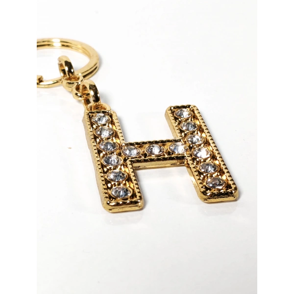 Taşlı “H” Harfi Metal Anahtarlık – Şık ve Kişisel Tasarım