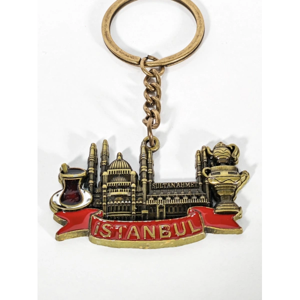 İstanbul Temalı Sultanahmet Anahtarlık Eskitme Gold – Tarihi ve Kültürel Şık Çanta & Anahtar Aksesuarı