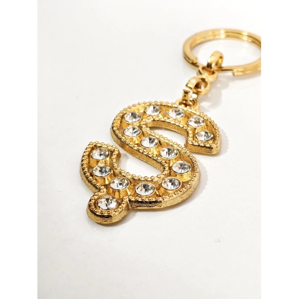 Taşlı Ş Harfi Anahtarlık Gold Renk – Işıltılı ve Kişiselleştirilmiş Şık Çanta & Anahtar Aksesuarı