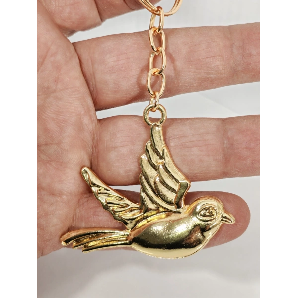 Uçan Kuş Figürlü Anahtarlık Gold Renk – Özgürlük ve Doğa Temalı Zarif Şık Çanta & Anahtar Aksesuarı