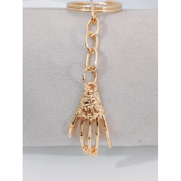 Gotik Tasarım İskelet El Figürlü Gold Metal Anahtarlık & Aksesuar