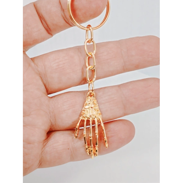 Gotik Tasarım İskelet El Figürlü Gold Metal Anahtarlık & Aksesuar