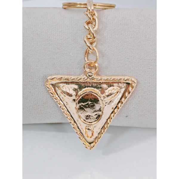 Vintage Tasarım Geometrik Üçgen Gold Metal Anahtarlık & Çanta Aksesuarı